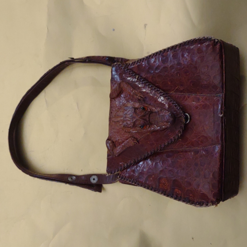 Vintage Crocodile Alligator Leather purse AS Is circa 40s/50s